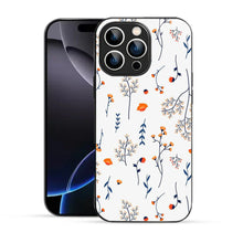 Bornstud Autumn Floral Sketch Printed Case for iPhone 16 Pro Blue & Orange