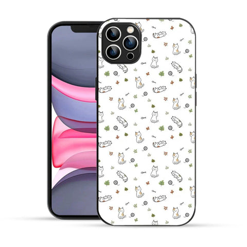 Bornstud Playful Cats Printed Case for iPhone 12 Pro Brown & Green