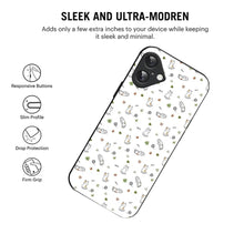 Bornstud Playful Cats Printed Case for iPhone 16 Brown & Green
