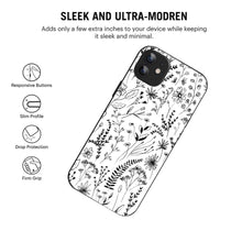 Bornstud Monochrome FloralPrinted Case for iPhone 12