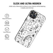 Bornstud Monochrome FloralPrinted Case for iPhone 12 Pro