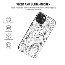 Bornstud Monochrome FloralPrinted Case for iPhone 14