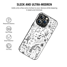 Bornstud Monochrome FloralPrinted Case for iPhone 14 Pro