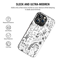 Bornstud Monochrome FloralPrinted Case for iPhone 15 Pro