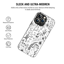 Bornstud Monochrome FloralPrinted Case for iPhone 16 Pro