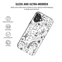 Bornstud Monochrome FloralPrinted Case for iPhone 16