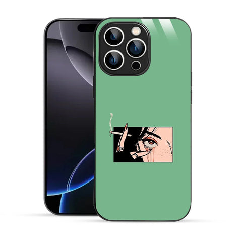 Bornstud Smoking girl Printed Case for iPhone 16 Pro Max green