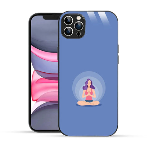 Bornstud Yoga girl Printed Case for iPhone 12 Pro Blue