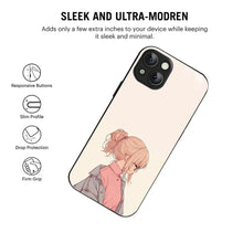 Bornstud Chic Aesthetic Printed Case for iPhone 15 Beige & Paste