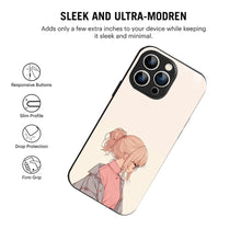 Bornstud Chic Aesthetic Printed Case for iPhone 15 Pro Beige & Paste