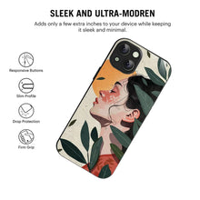 Bornstud Botanical Art Printed Case for iPhone 13 Green & Beige
