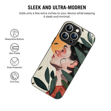 Bornstud Botanical Art Printed Case for iPhone 16 Pro Max Green & Beige