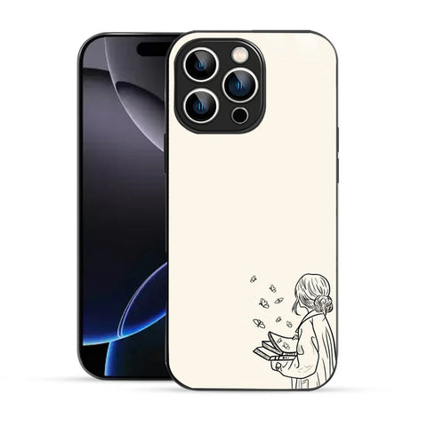 Bornstud Dreamy Book Printed Case for iPhone 16 Pro Beige
