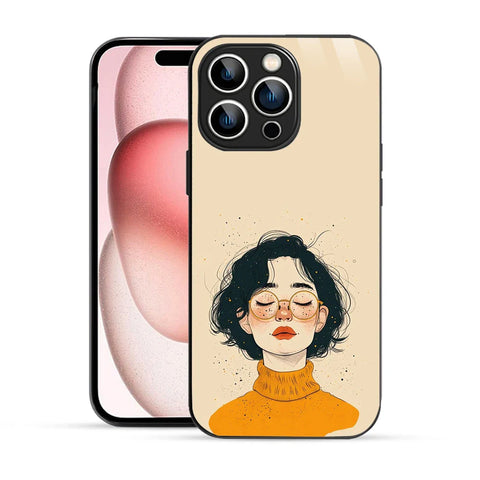Bornstud Freckle Beauty Printed Case for iPhone 15 Pro Beige Orange