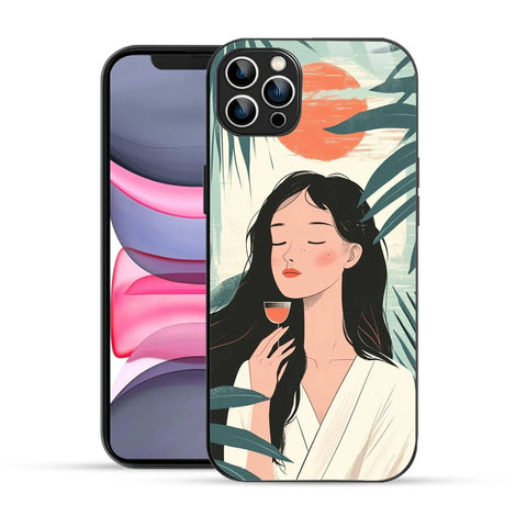 Bornstud Sunset Serenity Printed Case for iPhone 12 Pro pastel green