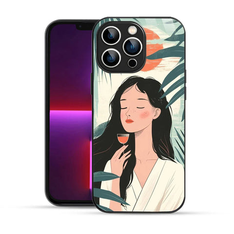 Bornstud Sunset Serenity Printed Case for iPhone 13 Pro pastel green