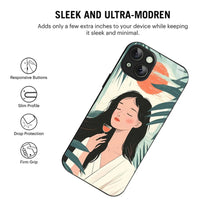 Bornstud Sunset Serenity Printed Case for iPhone 15 pastel green