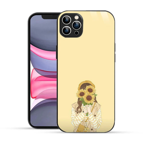 Bornstud Sunflower Girl Printed Case for iPhone 12 Pro white