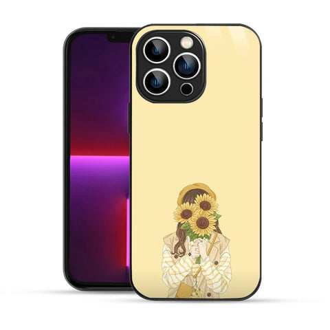 Bornstud Sunflower Girl Printed Case for iPhone 13 Pro white