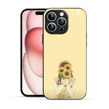 Bornstud Sunflower Girl Printed Case for iPhone 15 Pro white