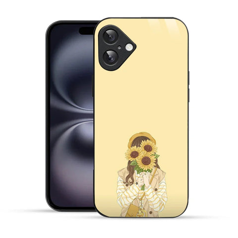 Bornstud Sunflower Girl Printed Case for iPhone 16 Plus white