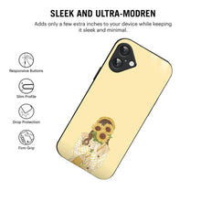 Bornstud Sunflower Girl Printed Case for iPhone 16 Plus white