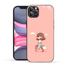 Bornstud Shopping Girl Printed Case for iPhone 12 Pro Pink
