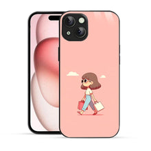 Bornstud Shopping Girl Printed Case for iPhone 15 Pink