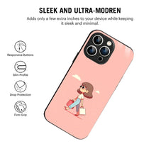 Bornstud Shopping Girl Printed Case for iPhone 15 Pro Pink
