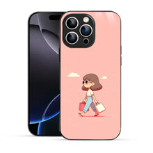 Bornstud Shopping Girl Printed Case for iPhone 16 Pro Pink