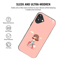 Bornstud Shopping Girl Printed Case for iPhone 16 Plus Pink