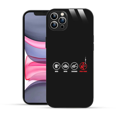 Bornstud Rock Paper Scissors Pew Printed Case for iPhone 12 Pro