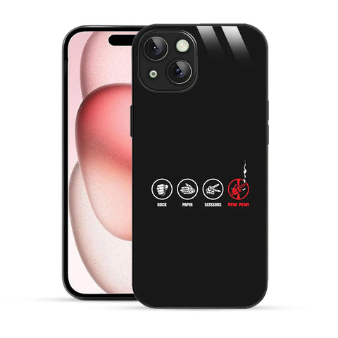 Bornstud Rock Paper Scissors Pew Printed Case for iPhone 15 Plus