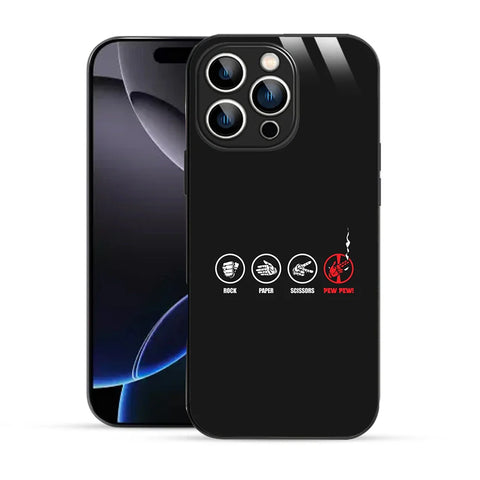 Bornstud Rock Paper Scissors Pew Printed Case for iPhone 16 Pro Max