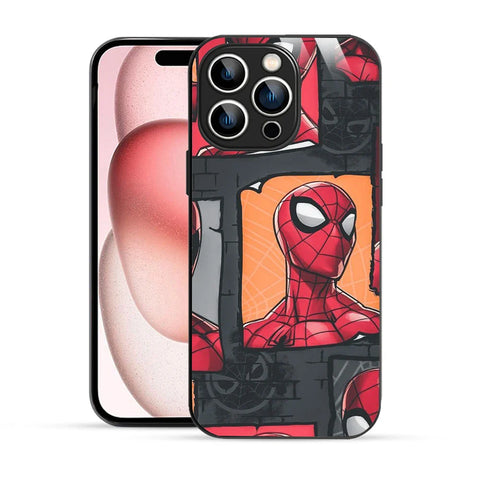 Bornstud Webbed Hero Collage Printed Case for iPhone 15 Pro Max