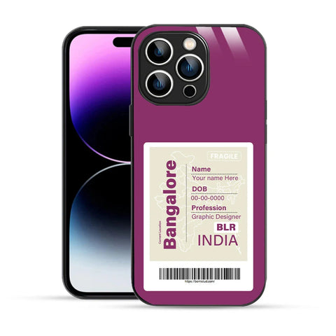 Bornstud Personalised my City tag Printed Case for iPhone 14 Pro Boysenberry