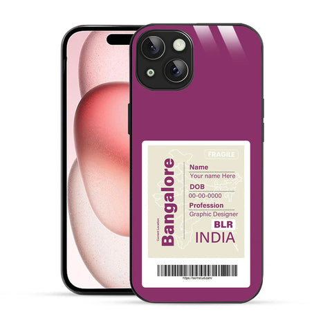 Bornstud Personalised my City tag Printed Case for iPhone 15 Boysenberry