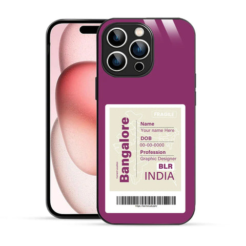 Bornstud Personalised my City tag Printed Case for iPhone 15 Pro Boysenberry