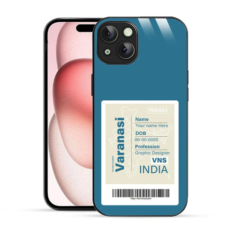 Bornstud Personalised my City tag Printed Case for iPhone 15 Muted Blue