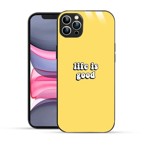 Bornstud Life is Good Quote Printed Case for iPhone 12 Pro