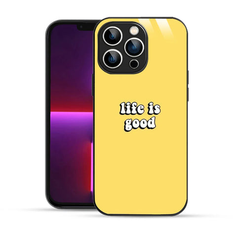 Bornstud Life is Good Quote Printed Case for iPhone 13 Pro