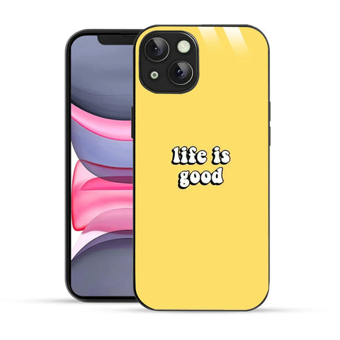 Bornstud Life is Good Quote Printed Case for iPhone 14