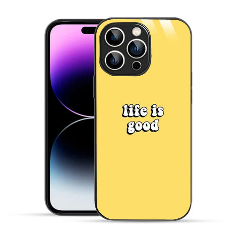 Bornstud Life is Good Quote Printed Case for iPhone 14 Pro