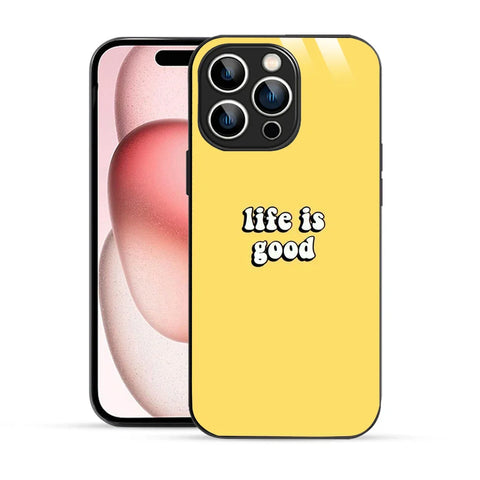 Bornstud Life is Good Quote Printed Case for iPhone 15 Pro